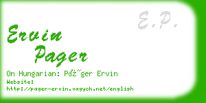 ervin pager business card